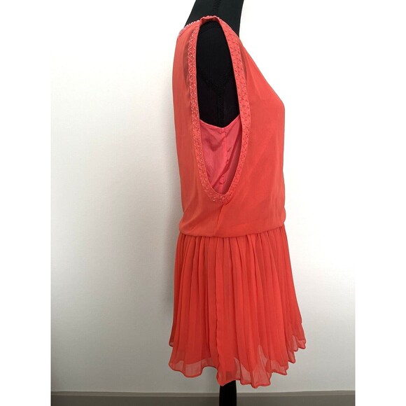 Moon Collection Women's Orange(ish) Flare Pleated Embellished Mini Dress Medium - Picture 5 of 12